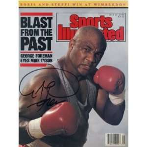 George Foreman Autographed Sports Illustrated Magazine   July 17, 1989