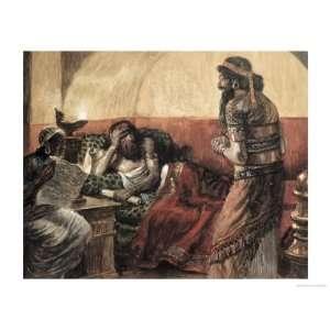   Read to Ahasuerus Giclee Poster Print by James Tissot, 12x9 Home