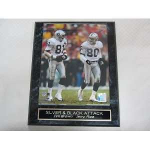 Tim Brown Jerry Rice Oakland Raiders Engraved Collector Plaque w/8x10 