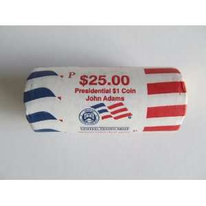 John Adams Presidential $1 Coin 25   Dollar Coin One U.S. Mint Roll 
