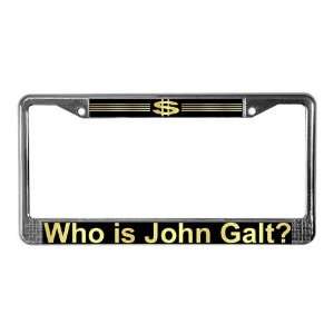 John Galt Dollar Emblem Atlas shrugged License Plate Frame by 