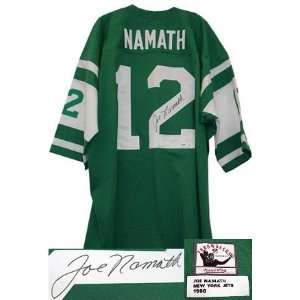  Joe Namath Autographed Jersey   NY green 1968 Mitchell 