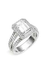 Jack Kelége Romance Princess Cut Diamond Semi Mount Ring $7,700.00