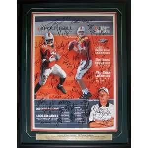  2001 Miami Hurricanes Autographed Framed Poster