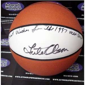 Lute Olson Autographed Basketball 1997 NCAA Champions University of 