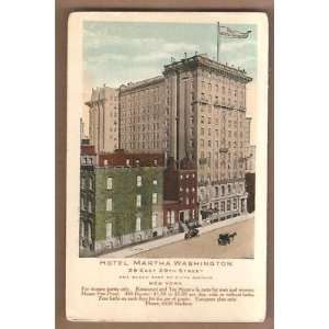   Vintage PostcardHotel Martha Washington New York City 