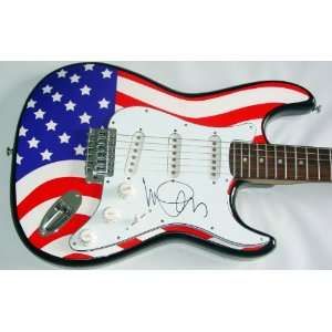 Michael Anthony Autographed Signed USA Flag Guitar PSA/DNA