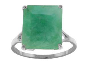   Emerald Ring 6.5 Ct. Emerald Cut Solitaire on 14K. White Gold Ring