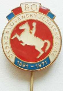 Czechoslovakia pin Equestrian Union Horse Riding 1891  