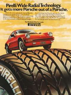 1980 Porsche 911SC 911 SC art Pirelli P7 Tires print ad  