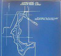 OLD Wisconsin FISHING MAP LANGLADE Co. LOWER POST LAKE  