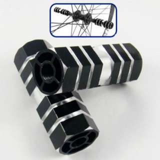   Bike Bicycle Cylinder Aluminum Alloy 3/8 Axle Foot Pegs Black  