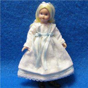 Dressed Small Porcelain Girl Erna Meyer Dollhouse Doll white dress 