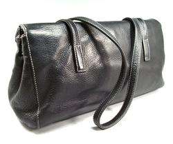 PERLINA NY Lrg LUX Tumbled Leather Satchel Bag $218 CMP MINT East West 