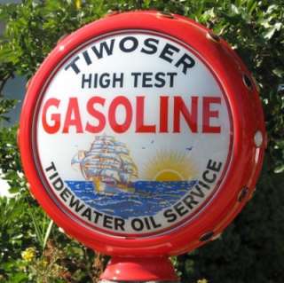 Tiwoser High Test Gasoline   15 Gas Pump Globe Lenses  