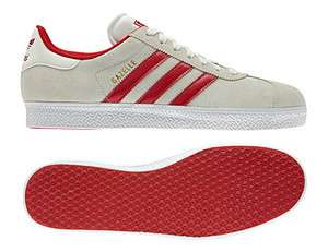 Adidas Originals Gazelle 2 Legacy White Suede Light Scarlet Red Shoe 