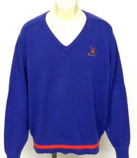 Ralph Lauren POLO Cotton GOLF Crest Sweater BLUE Red  