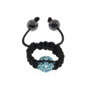   Swarovski Crystal Pave Disco Ball Adjustable Ring (Turquoise) Jewelry