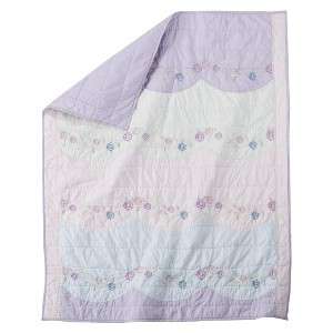   Shabby Chic® Baby Scallop Rose Quilt   Soft Purple, Pink and Green