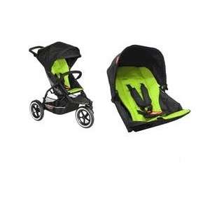   Phil and Teds Explorer Stroller WITH Doubles Kit in Apple Black Baby