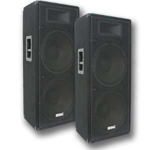  Seismic Audio   FL 155P (Pair)   Pro Audio PA/DJ Dual 15 Speakers 