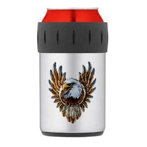  Thermos Can Cooler Koozie Bald Eagle with Feathers 