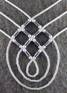 Hematite Liquid Sterling Silver Basket Weave Necklace  