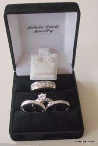 Brilliant Cut 4 Ring His & Hers Wedding Engagement Set  