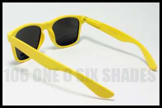 YELLOW Classic Horn Rimmed Sunglasses 80s Retro Old School Style 