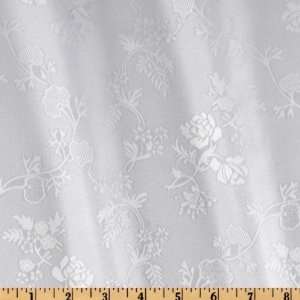   Fleur Jacquard Floral White Fabric By The Yard Arts, Crafts & Sewing