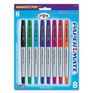  Paper Mate® Flair Felt Tip Marker Pen, 8 Asst Brl/Ink 