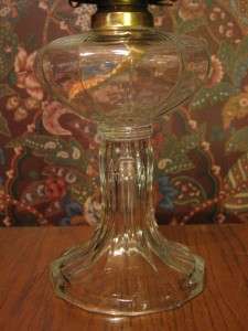 Vintage Glass Pedestal Hurricane Oil Lamp Lantern  