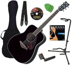  Yamaha FG720S Acoustic Guitar Black GUITAR ESSENTIALS 