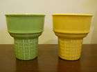 pfaltzgraff ice cream cone shaped bowls cups dish yellow