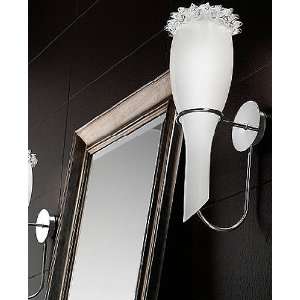 Flute wall sconce   tall   white, fluorescent, 110   125V (for use in 