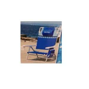  Nautica 5 Position Reclining Folding Beach Chair with Cup 