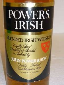 POWERS IRISH WHISKEY VINTAGE OLD BOTTLE GOLD LABEL DESIGN JAMESON OLD 