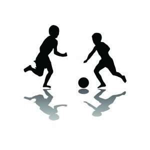 Boys playing soccer   Removeable Wall Decal   selected color Royal 