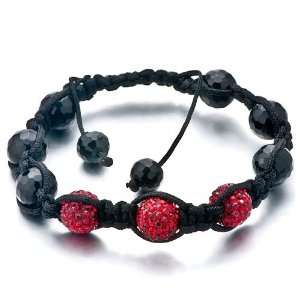   Disco Ball Friendship Bracelets Adjustable (red) Pugster Jewelry