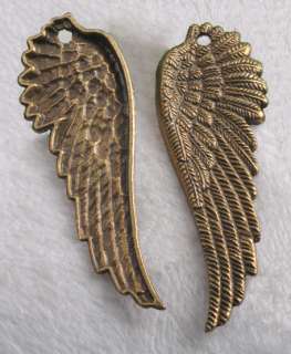 10 Wings Wholesale Steampunk Antiqued Bronze 2 Wing Charm Pendants 