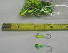 Painted Round Jig Heads   1/32oz  Chartreuse/Gr​n 100QTY