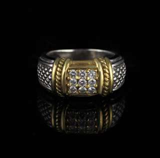 Judith Ripka 18k Gold Sterling Silver Judith Ripka 2 Diamond Ring