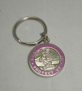St Christopher Rides Harley Motorcycle Key Chain Medal  