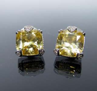 450 Judith Ripka Canary Crystal & Diamond Sterling Silver 925 18K 