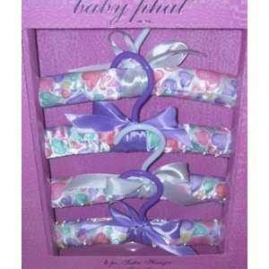   Baby Phat 4 Piece Satin Padded Hanger Set, Multi Colored Hearts Baby