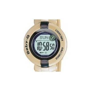  Casio Baby G Round Cream Digital Ladies Watch BG1200 9V 