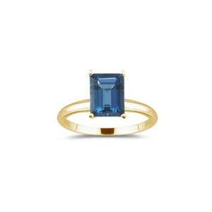   Cts London Blue Topaz Solitaire Ring in 18K Yellow Gold 3.0 Jewelry