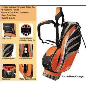  Striker Golf Stand Bag by RJ Sports (ColorBlack/Silver 