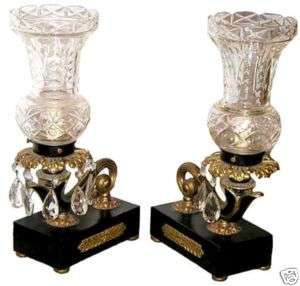 5860 Pair of Antique Bronze & Iron Table Lamps  
