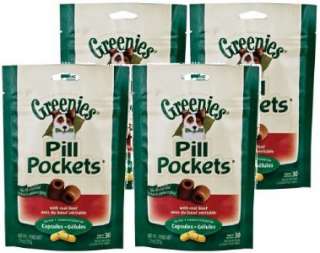 Greenies 4pk Large Pill Pockets Dog BEEF 120ct Fresh  